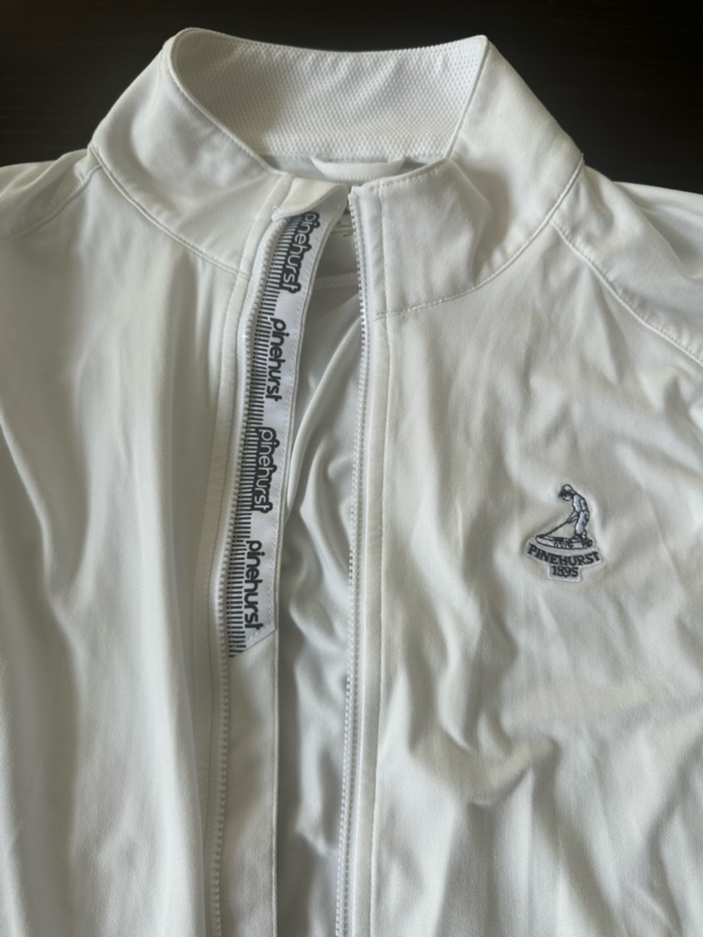 Pinehurst 1895 White Golf Pullover with Embroidered Logo